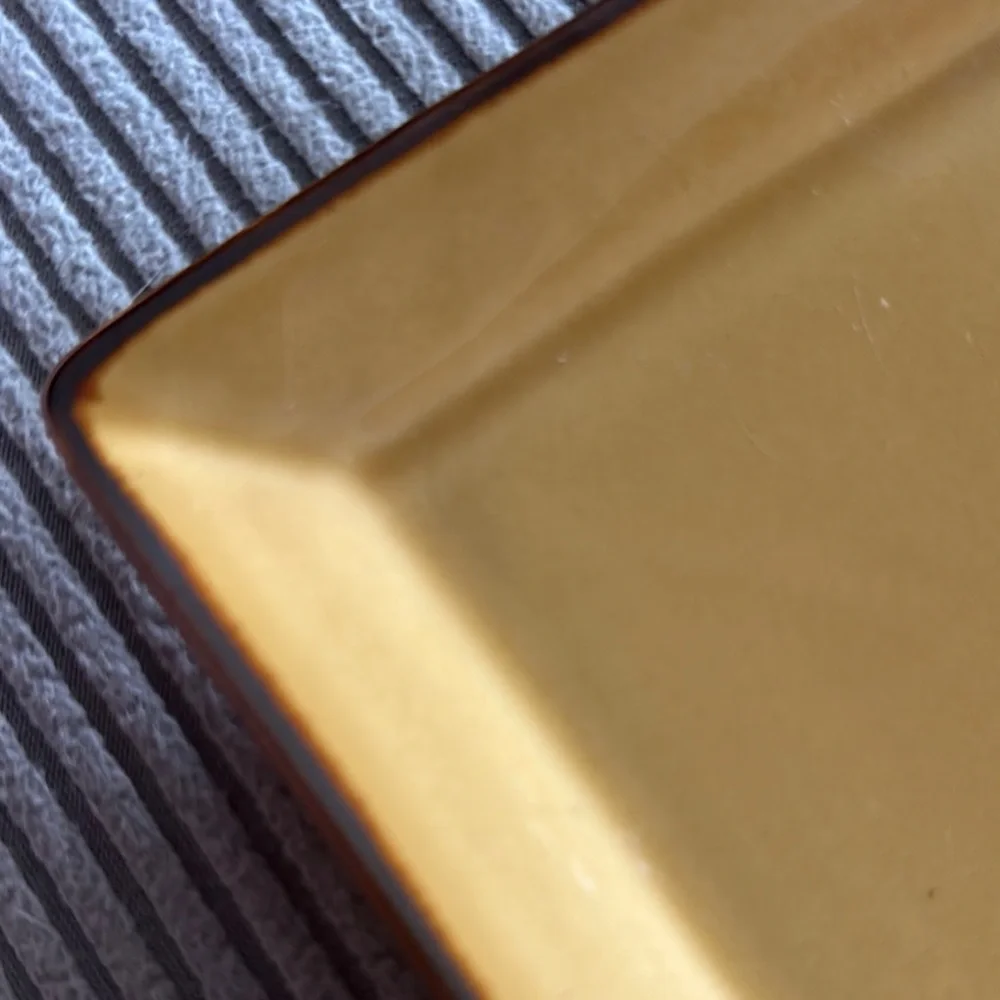 Pottery Barn Asian Square Mustard Rectangular Platter and Bowl